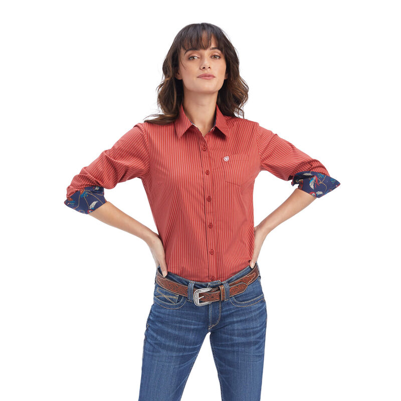 Ariat Hemden Damen - Kirby Stretch Koralle ( TDFWK-4926 )
